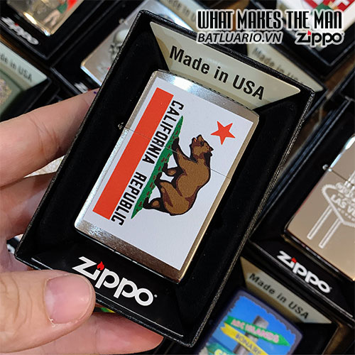 Bật Lửa Zippo 200 California Flag Design