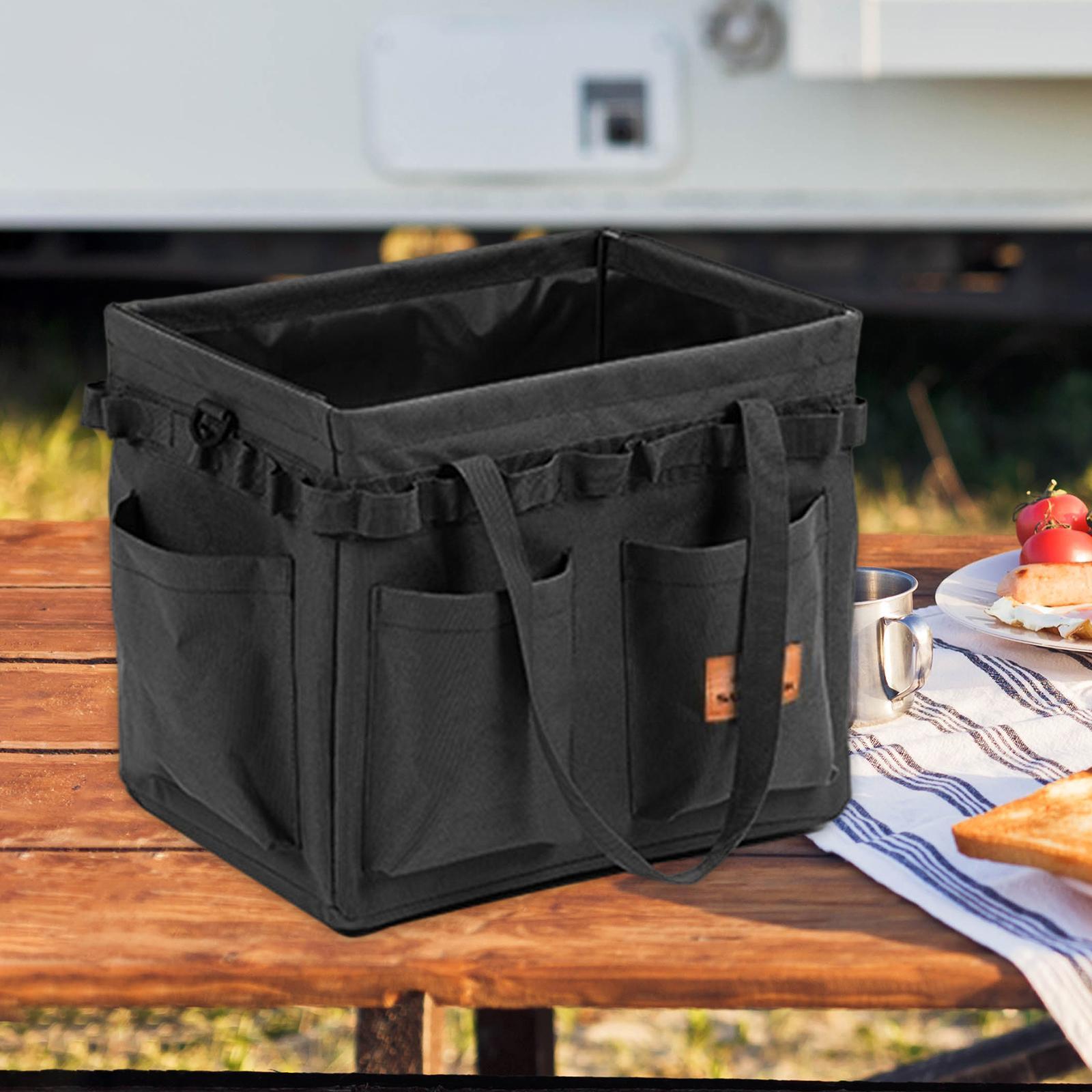 Foldable Camping Storage Bag Tool Organizer with Carry Handles Utility Tote for Groceries