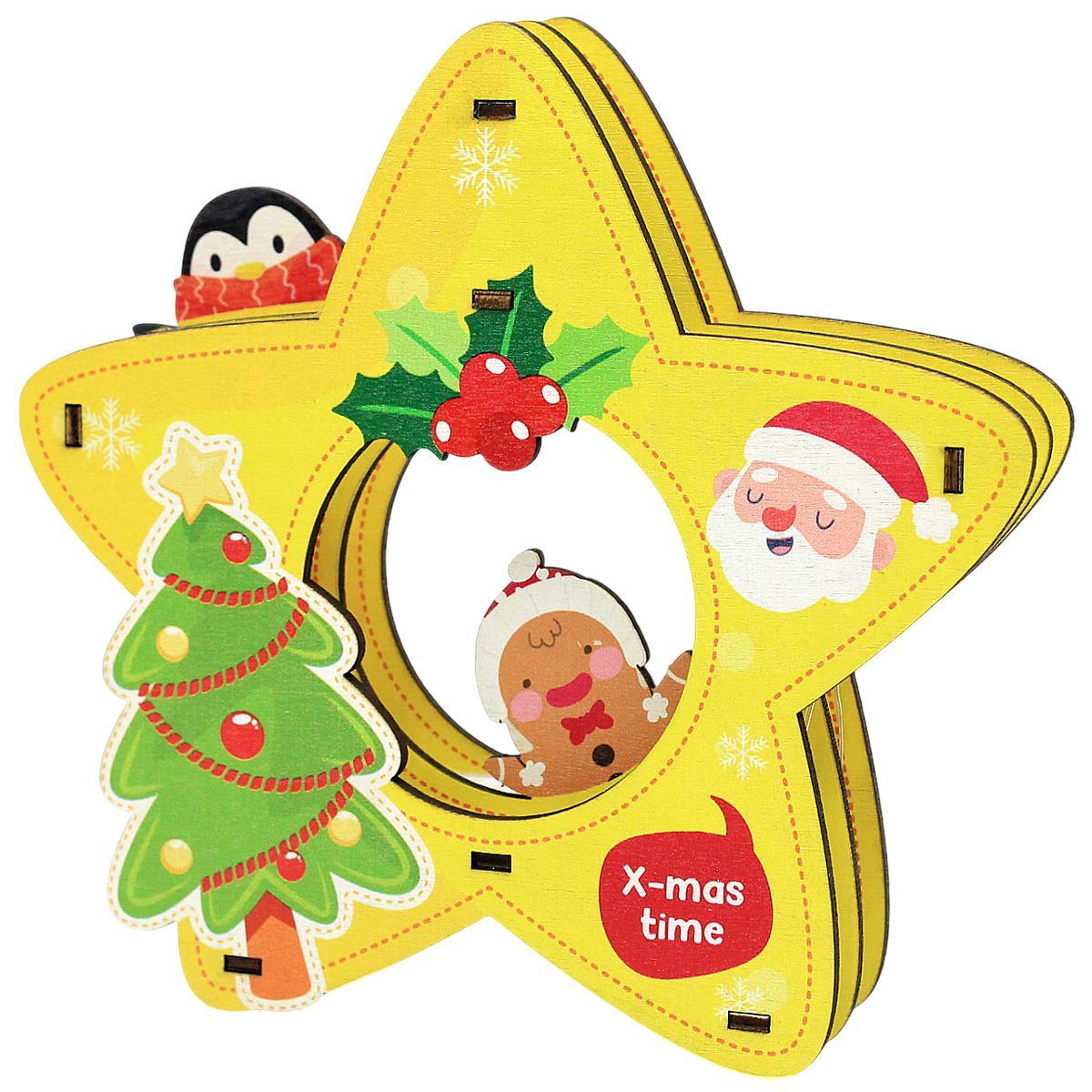 Đèn Gỗ Trang Trí Giáng Sinh - Bách Mộc - Ngôi Sao Vàng