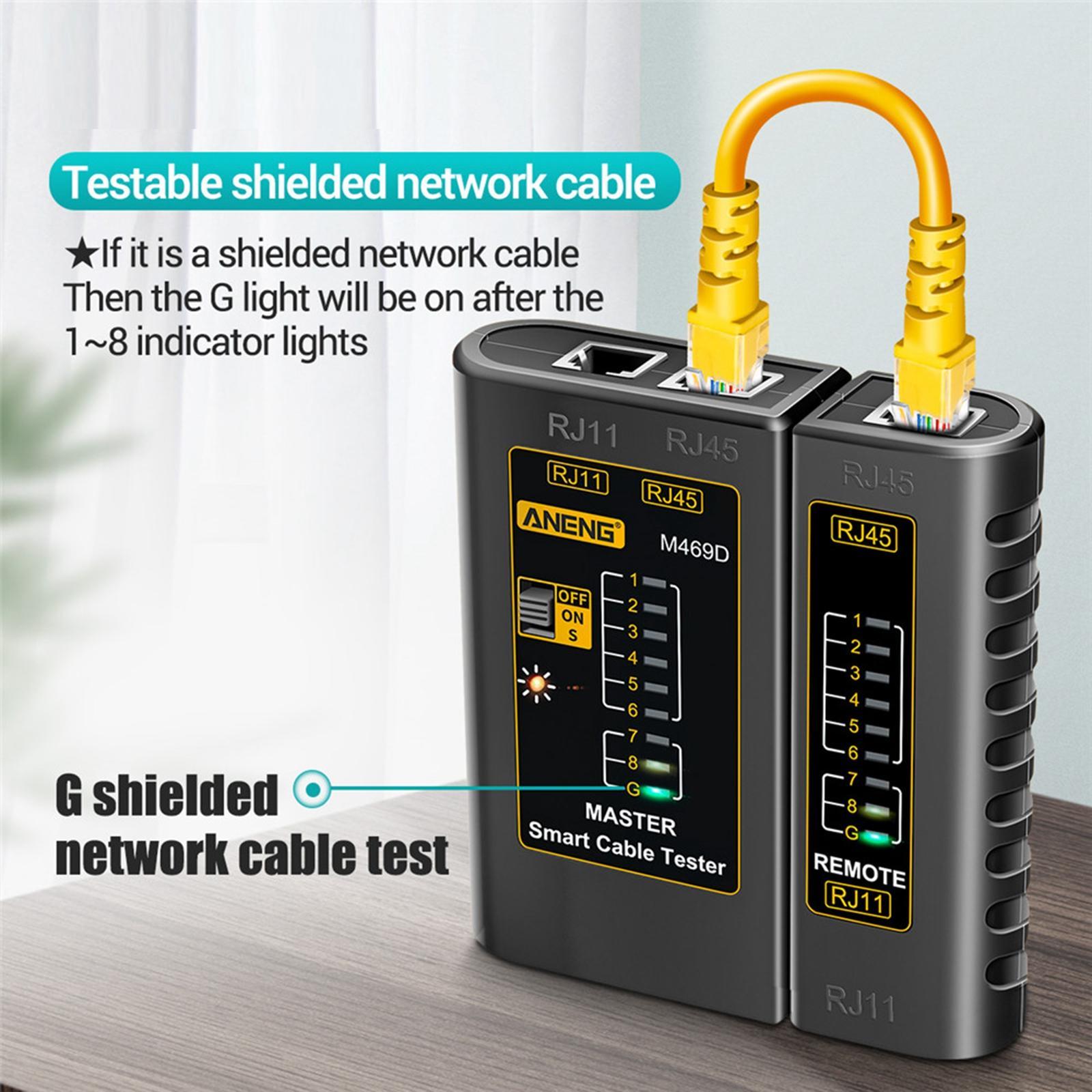 M469D ,Network Cable Tester ,Networking Tool RJ45 RJ11, Separate Design Wire Test Tool for Switch Telephone Line Router Optical Cat
