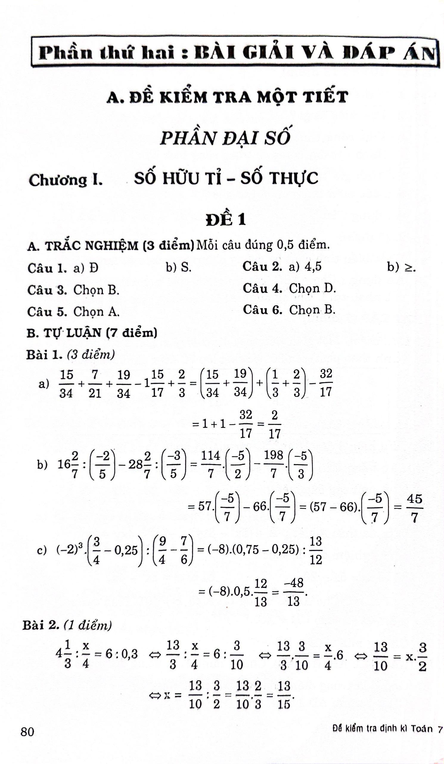 60 Đề Kiểm Tra Toán 7 (Theo Chương Trình GDPT Mới)
