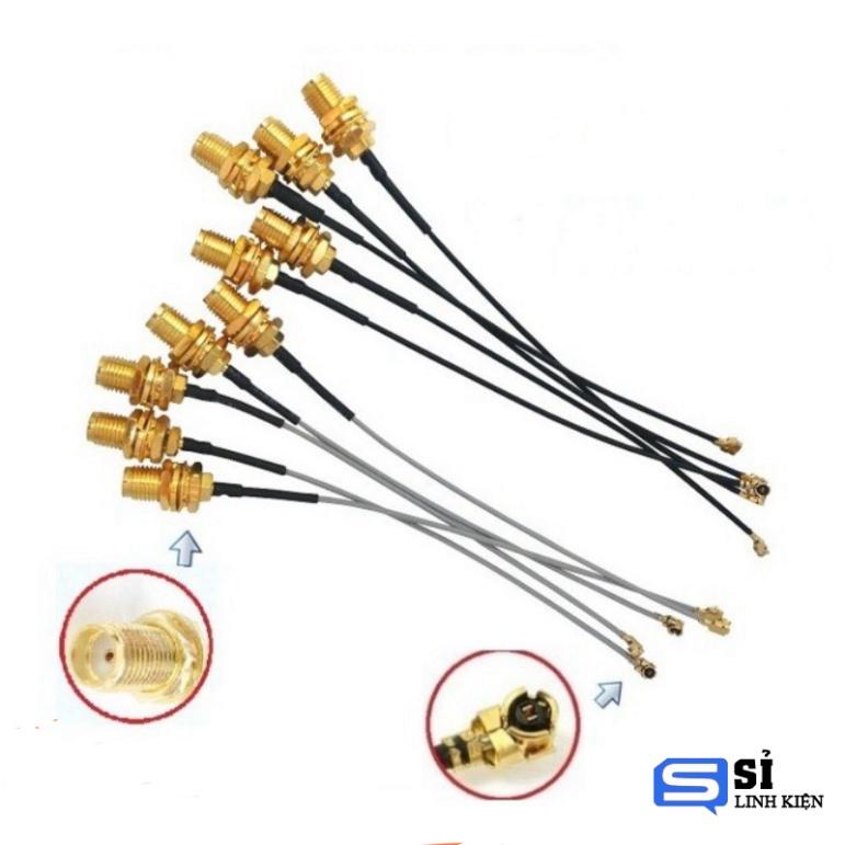 Dây cáp RF chuyển đổi SMA cái sang IPEX U.FL cable RG1.13 đen 15CM