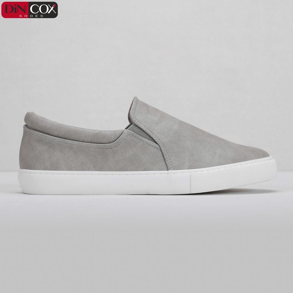 Giày Lười Sneaker Da Nam DINCOX C38 Đơn Giản, Lịch Lãm Grey