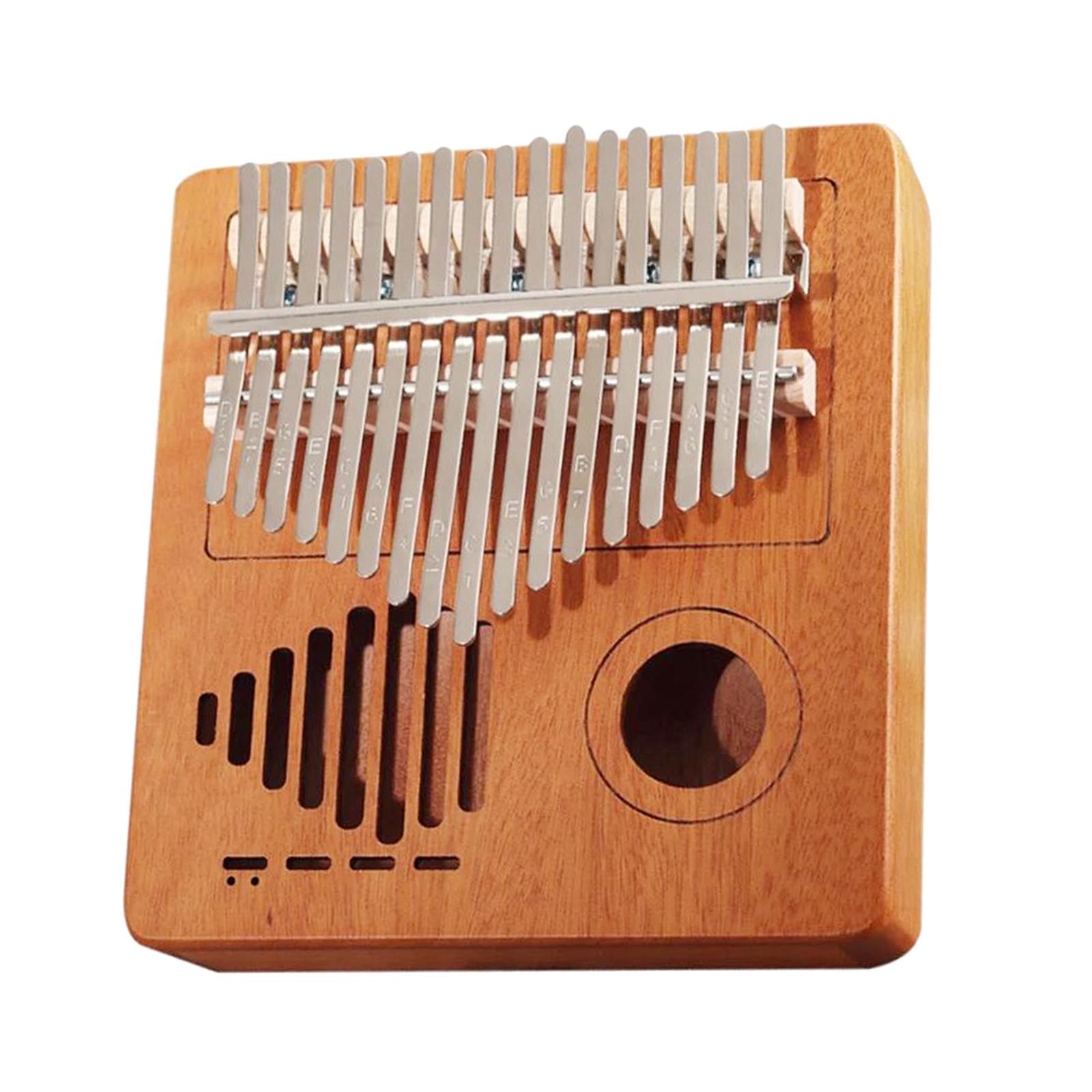 Kalimba 17 Key Thumb Piano Wooden Musical Instrument w/ Bag Tuner Hammer