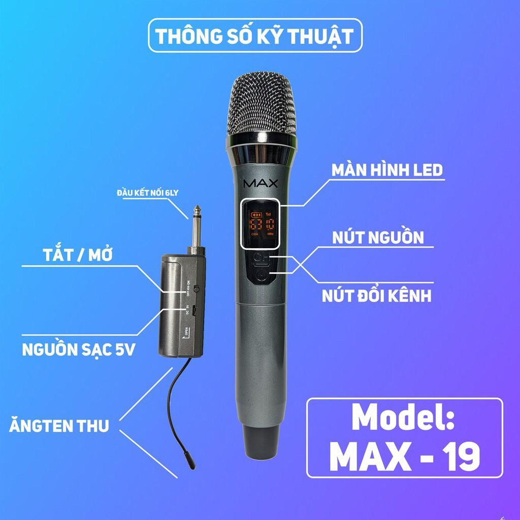 Micro không dây đa năng MAX 39 hát karaoke gia đình cực hay trang bị màn hình LCD hiển thị tần số