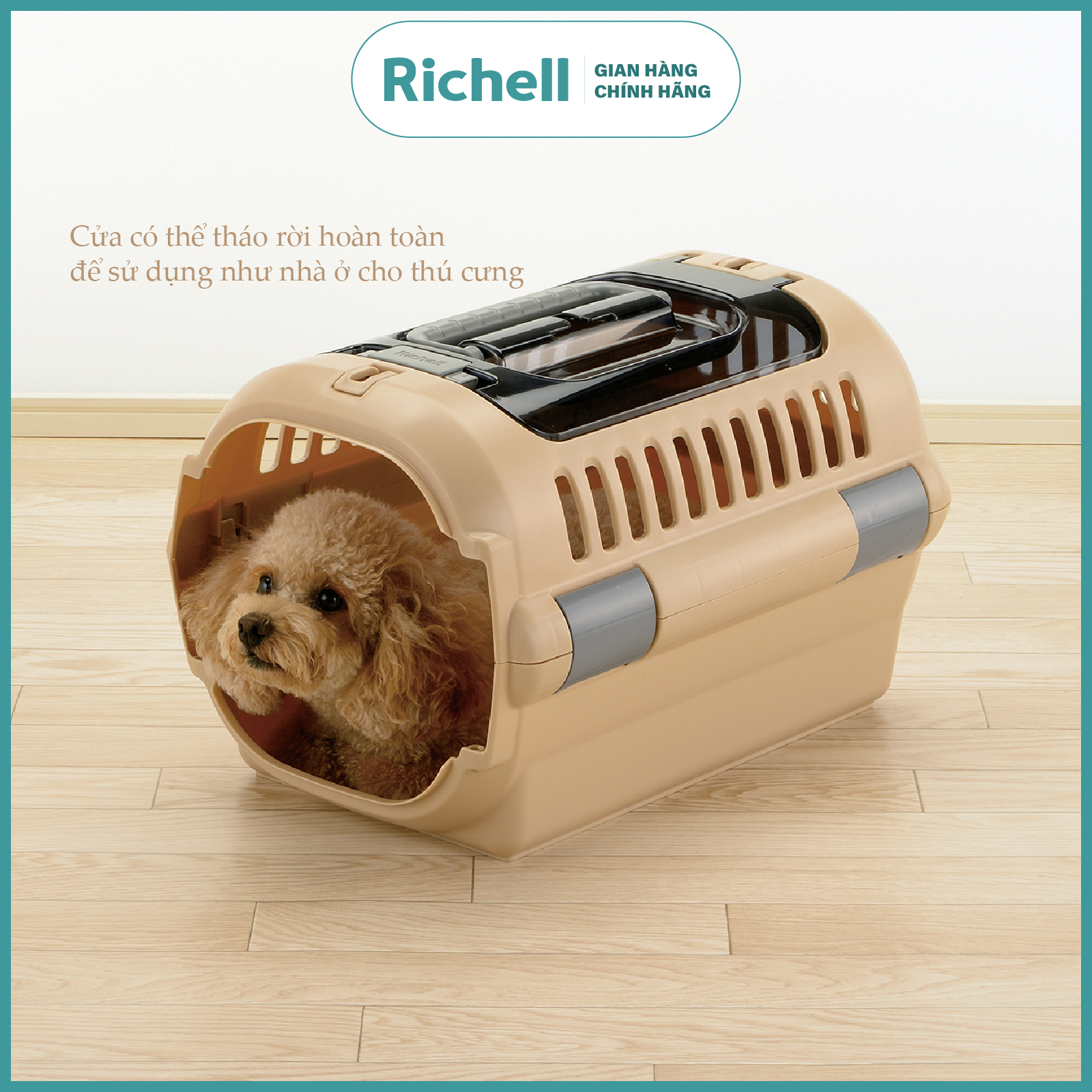 Lồng vận chuyển 2 cửa và nhà ở cho thú cưng Richell Nhật Bản 2in1 có thể tháo rời | Pet
