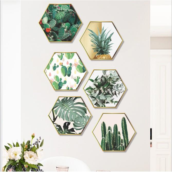 Bộ 6 khung an dán tường XƯƠNG RỒNG MỚI - Decal dán tường phòng khách, phòng ngủ, phòng học