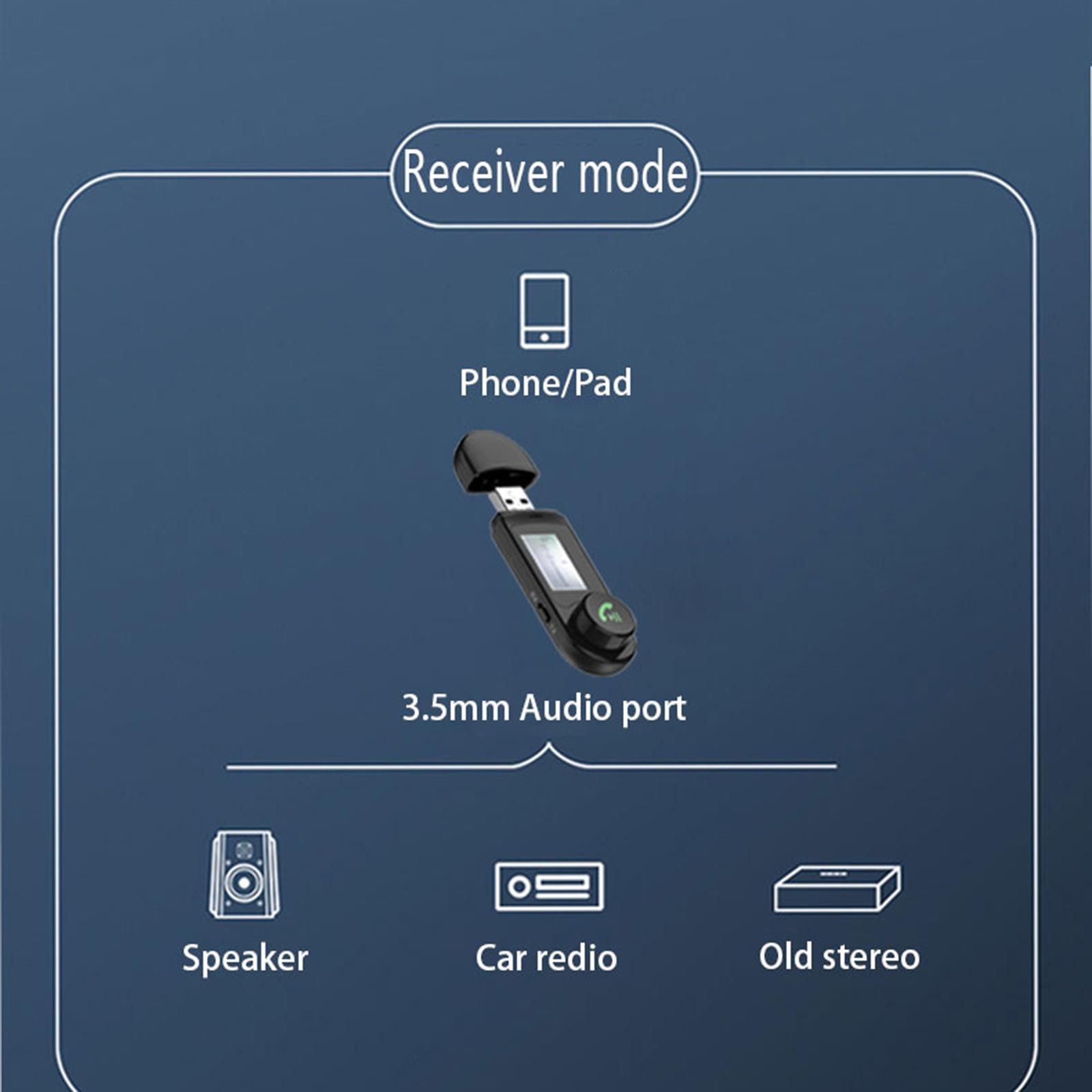 Bluetooth Receiver 2 in 1 LCD Display for Speaker Stereo Audio