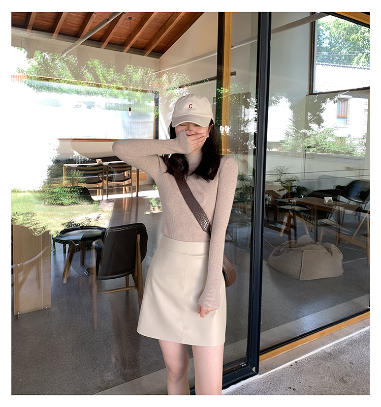 Chân váy ngắn bigsize nữ dáng chữ A chất da quảng châu cao cấp Chân váy da nữ lưng cao có quần trong form dáng hàn quốc