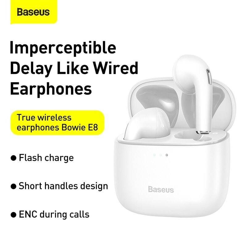 Tai nghe chính hãng Bluetooth True Wireless Baseus Bowie Series E8 TWS ( Bluetooth 5.0 , Super Fast charge, Nearly No-delay & HD Stereo Gaming Earbuds )