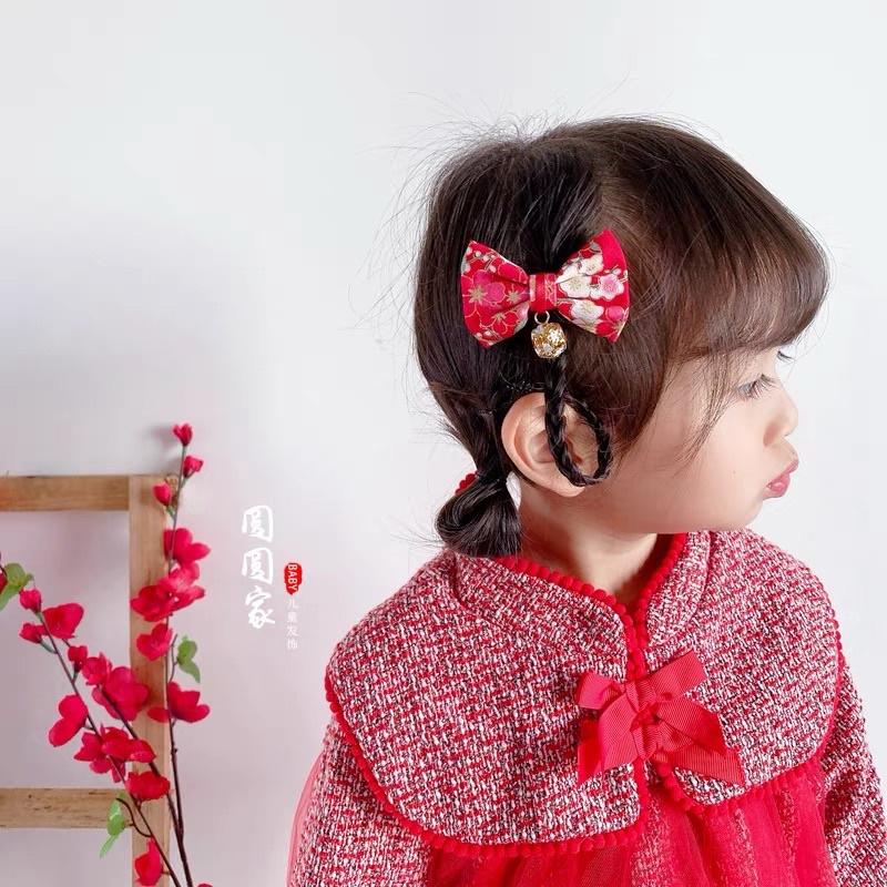 set 3 kẹp tóc nơ chuông hoa xinh