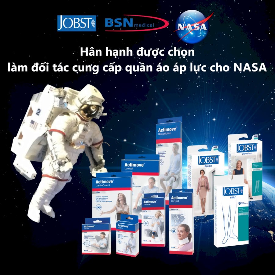 Vớ/tất y khoa gối Hỗ Trợ Điều Trị suy giãn tĩnh mạch chân JOBST Relief chuẩn áp lực 20-30mmHg (đen)