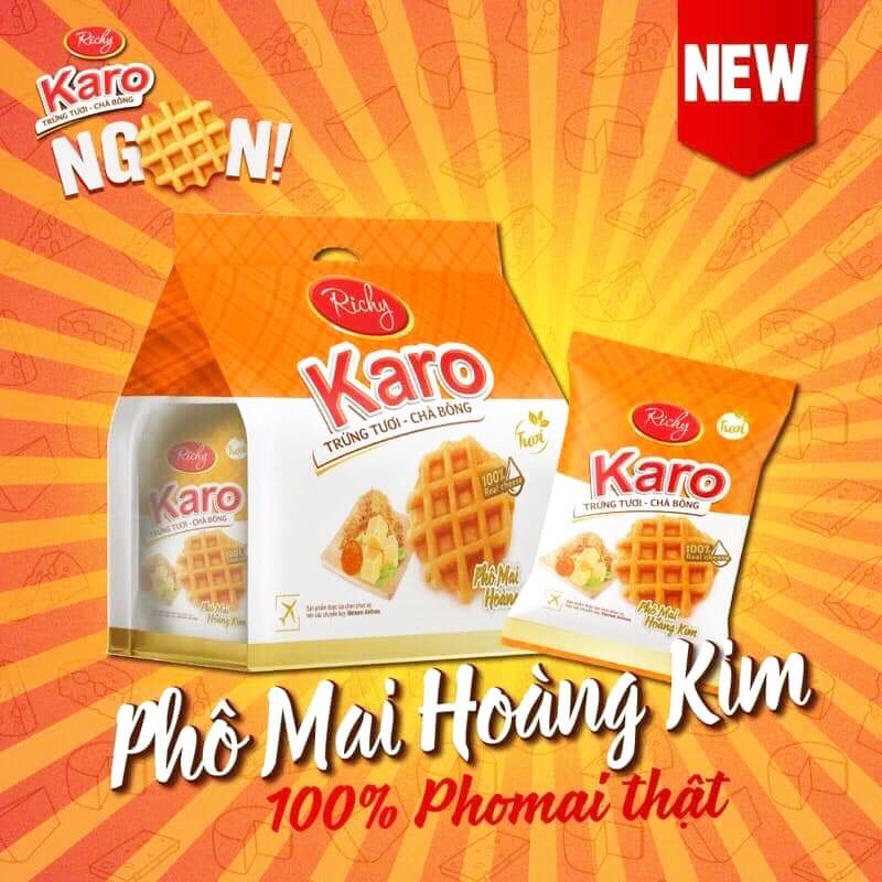 [BÁNH TƯƠI - HSD 45 NGÀY] Combo Bánh Karo Phomai Hoàng Kim Và Sợi Gà Truyền Thống Richy Thơm Ngon