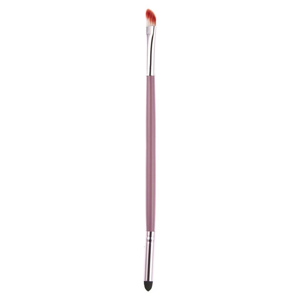 2X Double-end Makeup Brush Sponge Eye Shadow Brush Lip Lipline Brush Pink
