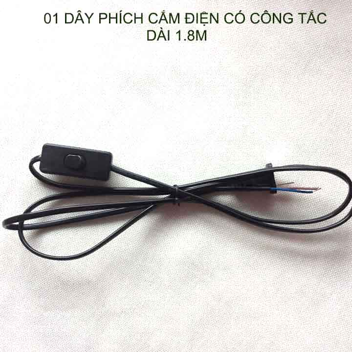 01 Dây phích cắm dẹt kèm công tắc tiện dụng, dài 1.8m