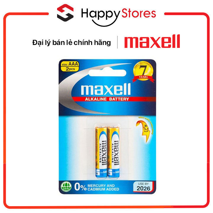 Pin Alkaline AAA vỉ 2 viên MAXELL LR032B - Hàng chính hãng