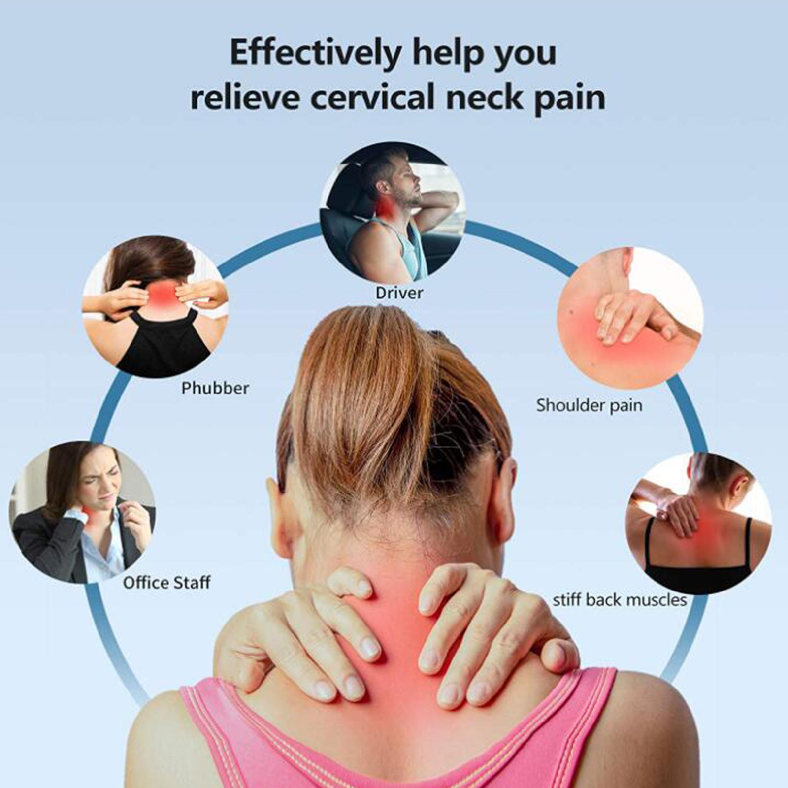 Portable Neck Shoulder Relaxer Chiropractic Pillow w/Massage Point Cervical Neck Massage Pillow for Muscle Relax Pain Relief Simple Effective