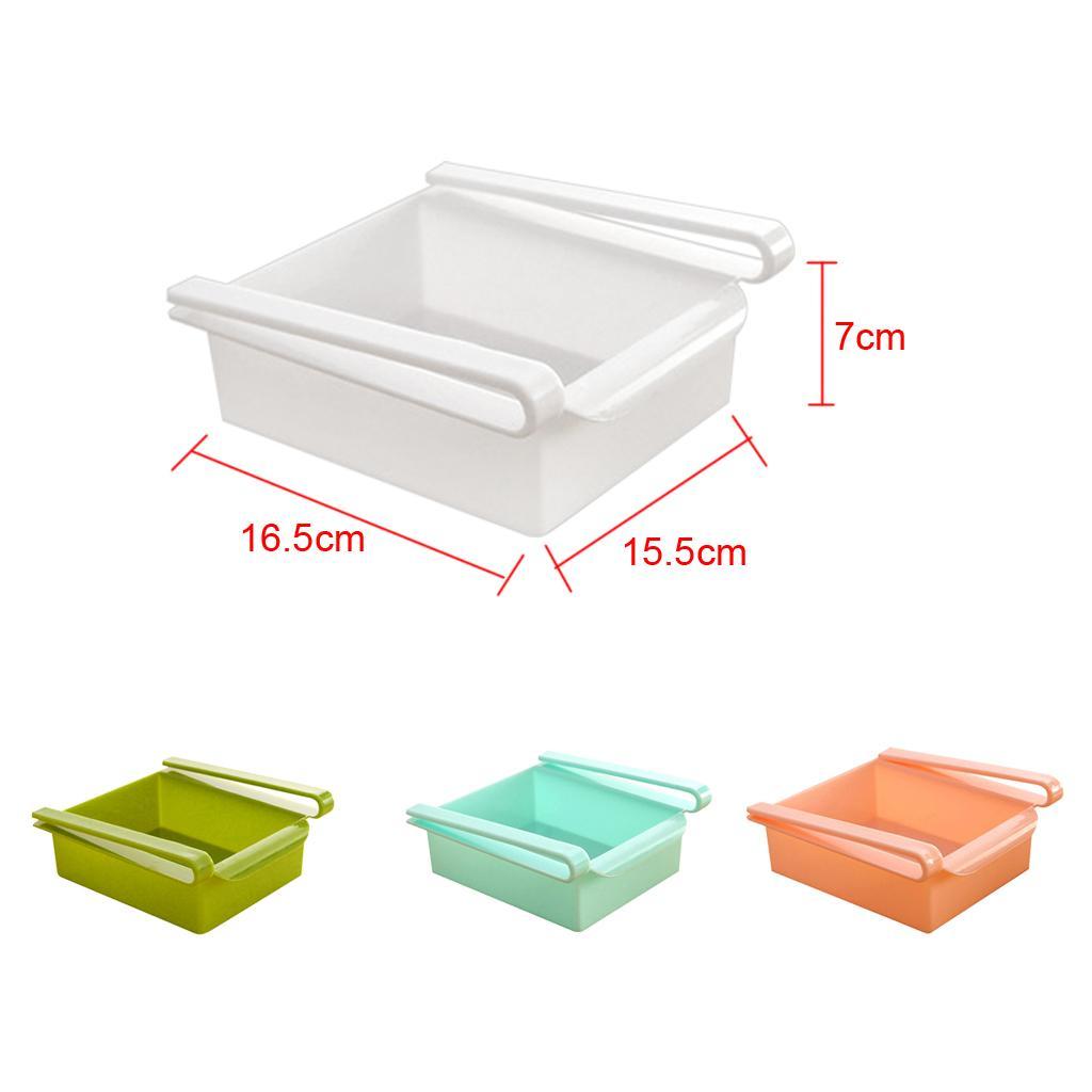 2x Fridge Table Space Saver Storage Box Food Organizer Rack Holder Pink