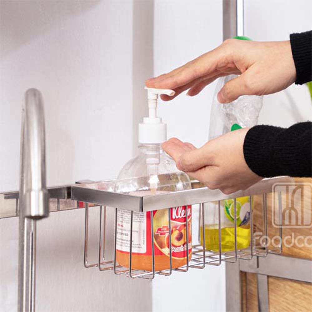 Kệ chén bát đa năng 1 tầng 66 cm dành cho bồn đơn Foodcom bằng inox cao cấp không gỉ, giá để bát trên bồn rửa ráo nước cho nhà bếp sạch sẽ