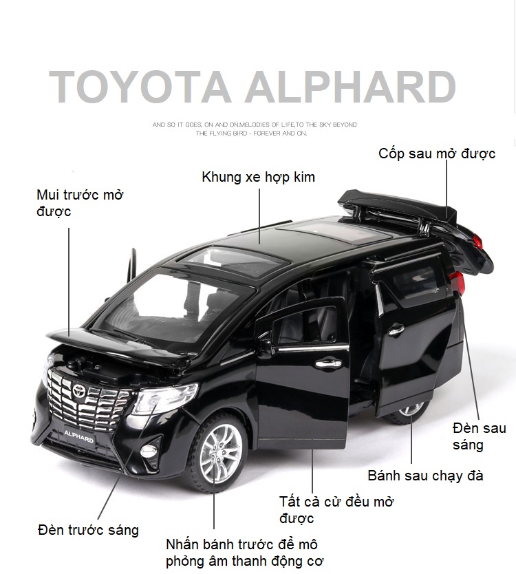 Xe Mô Hình Hợp Kim Toyota Alphard Tỉ Lệ 1:32 Đồ Chơi Quà Tặng, Trưng Bày