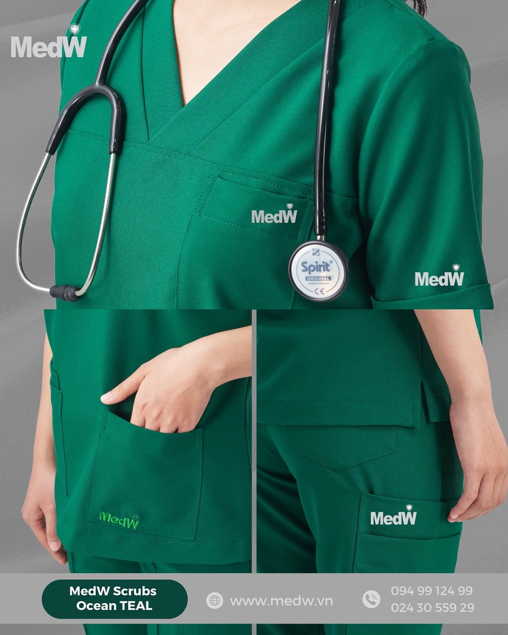 MedW Venus Scrubs Y Tế Green Hunter (Nữ) Xanh Phẫu Thuật Bộ Trang Phục Y Tế Phòng Khám Bệnh Viên Đa Khoa Chuyên Khoa Chấn Thương, Tai Mũi Họng, Sản Phụ Khoa, Chẩn Đoán Hình Ảnh, Phẫu Thuật Tạo Hình Thẩm Mỹ, Vật Liệu Chuyên Biệt Y Tế Mềm Như Lụa