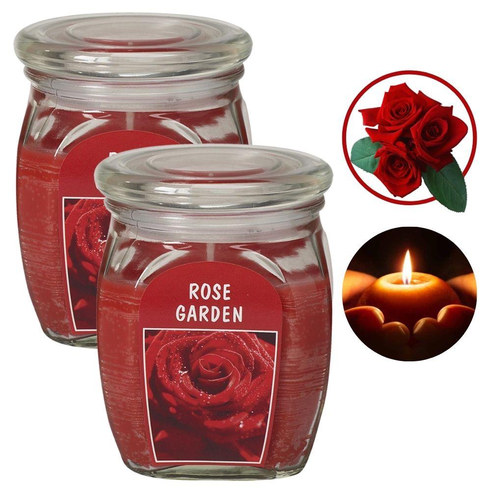Combo 2 hũ nến thơm Bolsius nhập khẩu Châu Âu Rose garden 305g - vườn hoa hồng