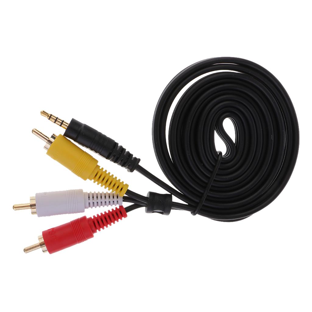 3.5mm Male To 3-RCA Male Adapter Audio Stereo Extension Splitter Cable