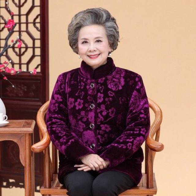 Áo ấm cao cấp cho bà, áo khoác nữ trung niên nhung