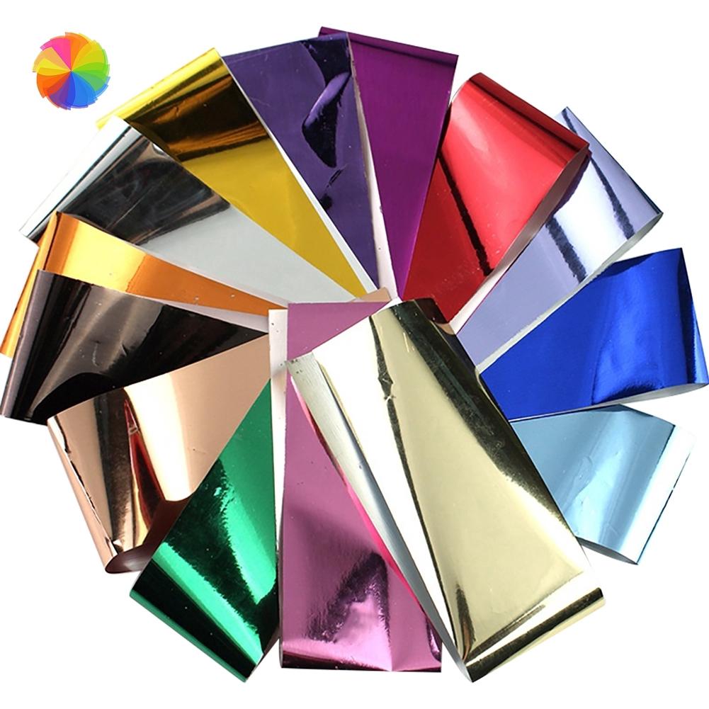 Set 14 tờ giấy lá nhôm ánh kim nhiều màu sắc chuyên dụng để trang trí móng