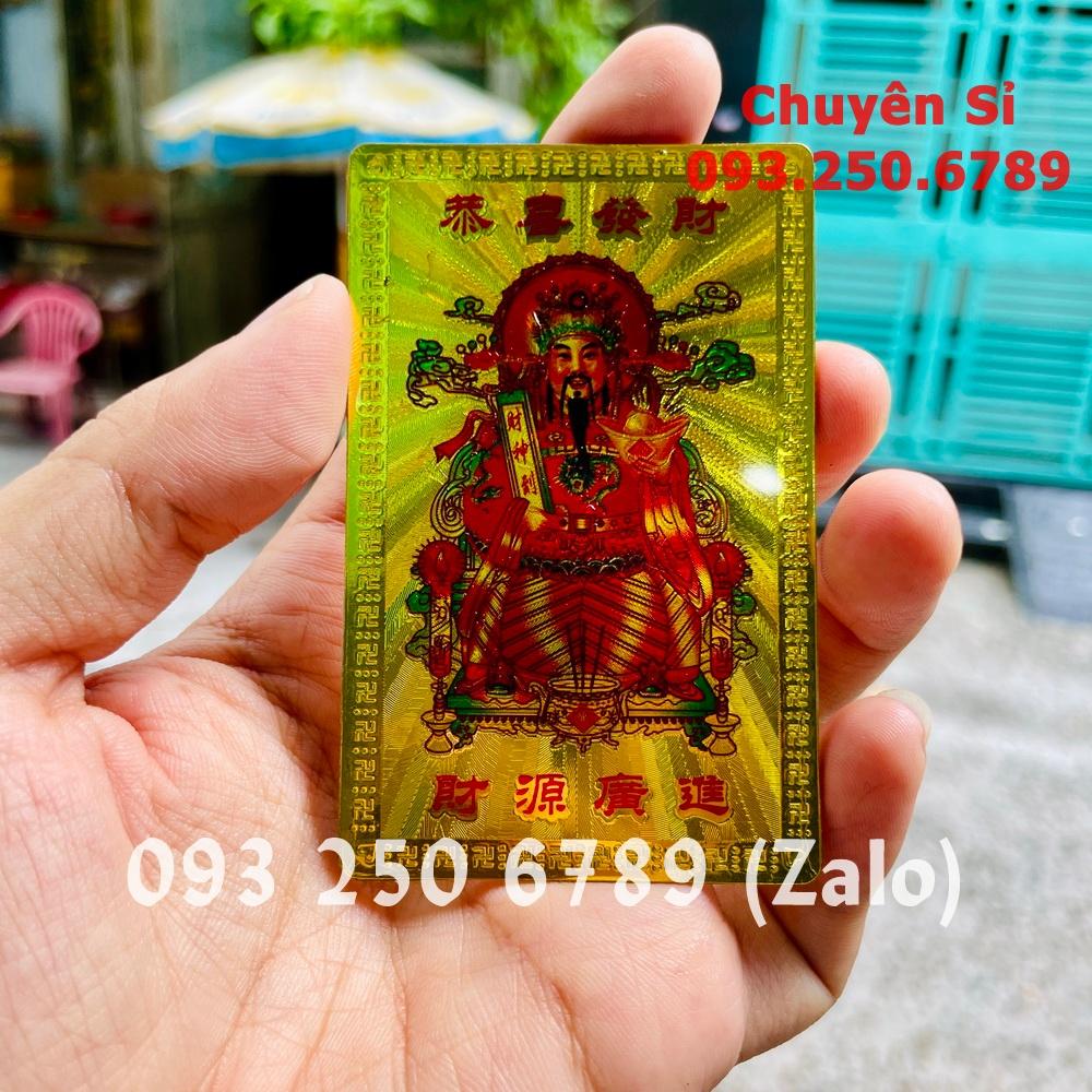 Kim bài Hỷ Thần Tài plastic mạ vàng , đã khai quang