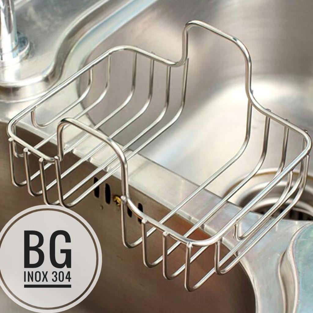 Giá để bọt biển, giẻ rửa bát đôi gài giữa 2 thành chậu rửa