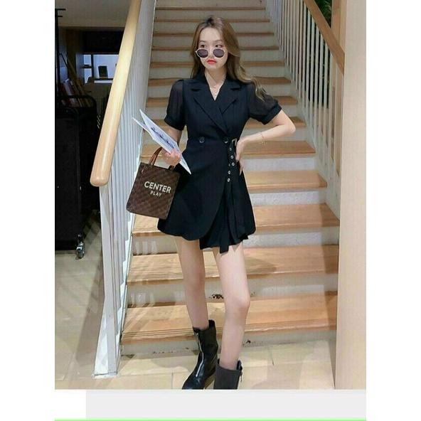 SÉT BỘ SHORT CỔ VEST KHÓA EO