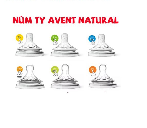 Lẻ 1 Núm Ty Philips Avent Natural cổ rộng đủ size