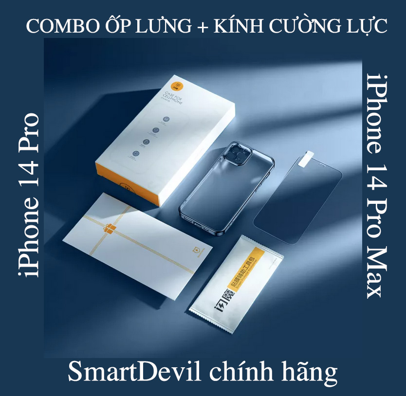 Combo ốp lưng kính cường lực SmartDevil dành cho iPhone 14 Pro / iPhone 14 Pro max - Hàng chính hãng