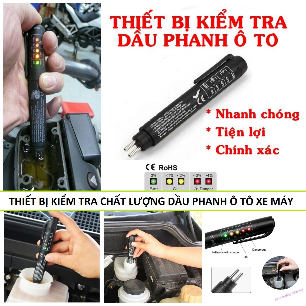 Thiết bị dụng cụ thử kiểm tra chất lượng dầu phanh, dầu thắng ô tô xe máy tex nhanh loại tốt hàng cao câp