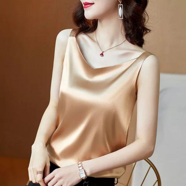 Áo 2 dây nữ cổ tim hàng thiết kế cao cấp chất lụa mềm, mịm, mát - Áo 2 dây lụa