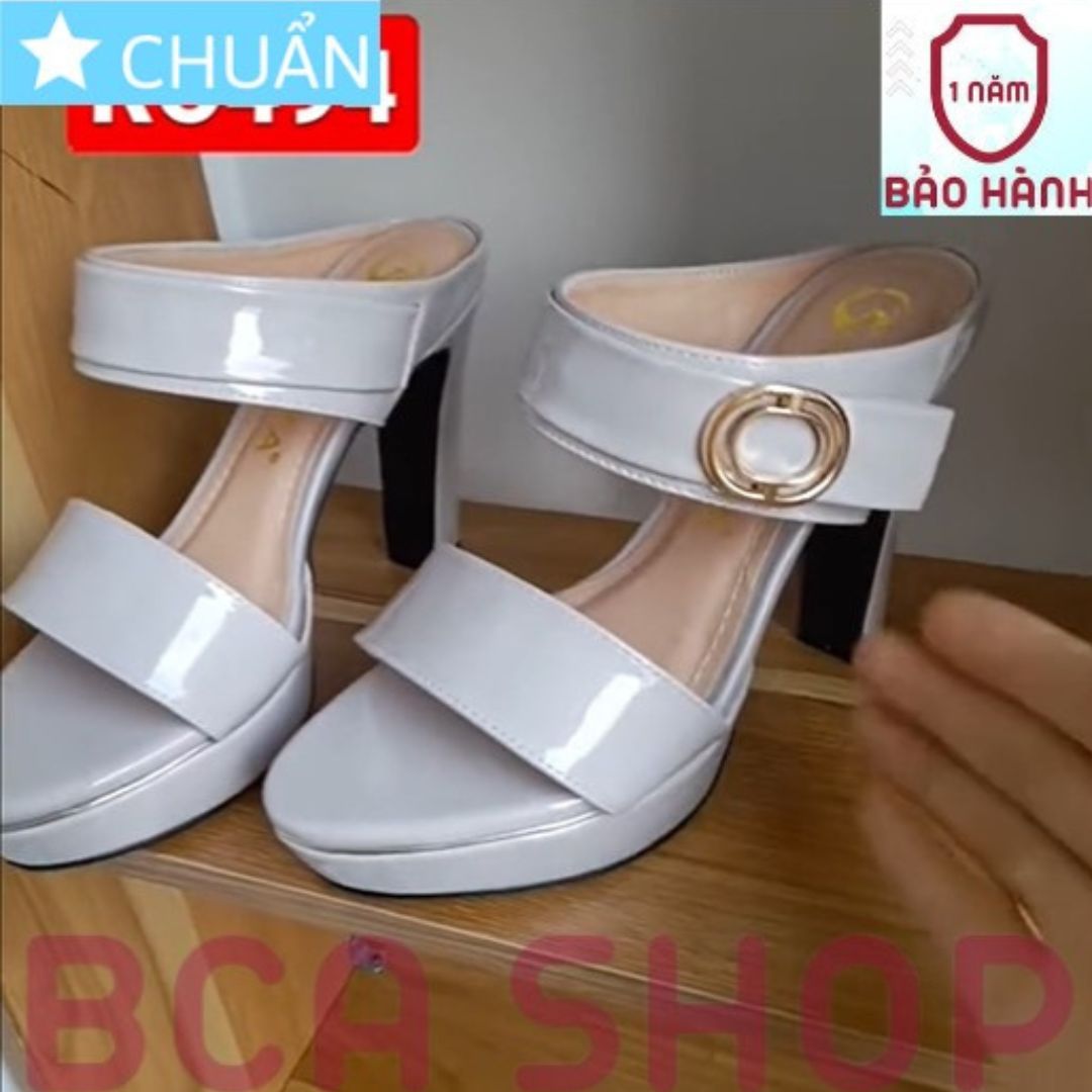 Giày cao gót nữ 8p RO494 ROSATA hở mũi, hở gót, đính nơ trên quai ngang sành điệu và thời trang tại BCASHOP - màu xám