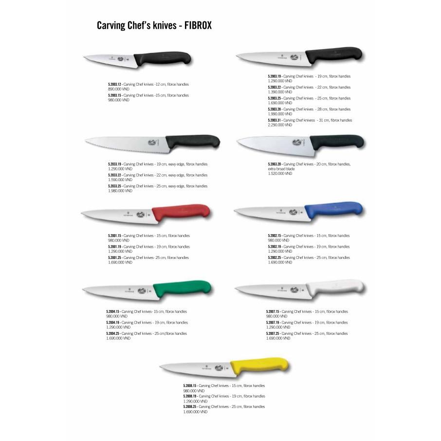 Dao bếp Victorinox Carving Knife màu đen (20cm, fibrox handle, extra broad blade) 5.2063.20