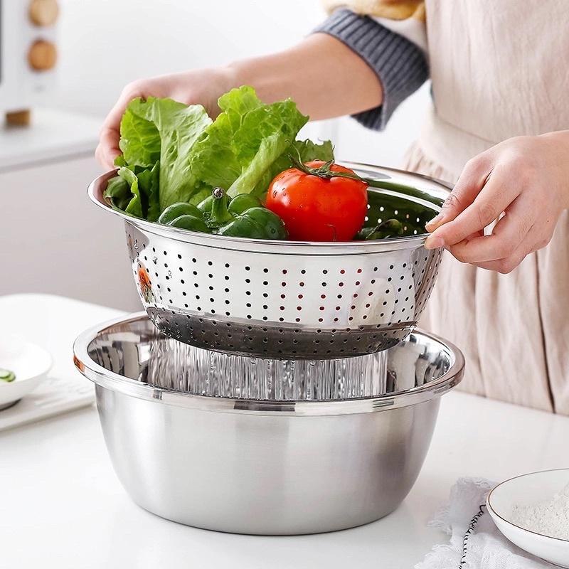 Bộ Rổ Nạo Inox 3 Món