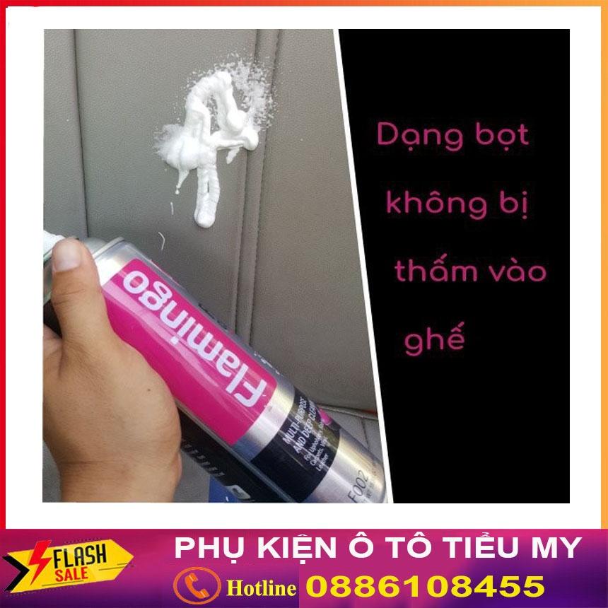 Hình ảnh Bình xịt bọt vệ sinh đồ da Flamingo F002 làm sạch ghế da 650ml, chai xịt bọt vệ sinh nội thất ô tô