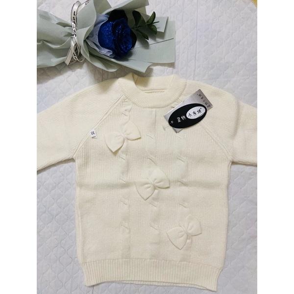 Áo len cho bé gái Áo len bé gái hàn quốc vặn thừng đính nơ xinh xắn điệu đà chất liệu dày dặn dành cho bé từ 6-18kg