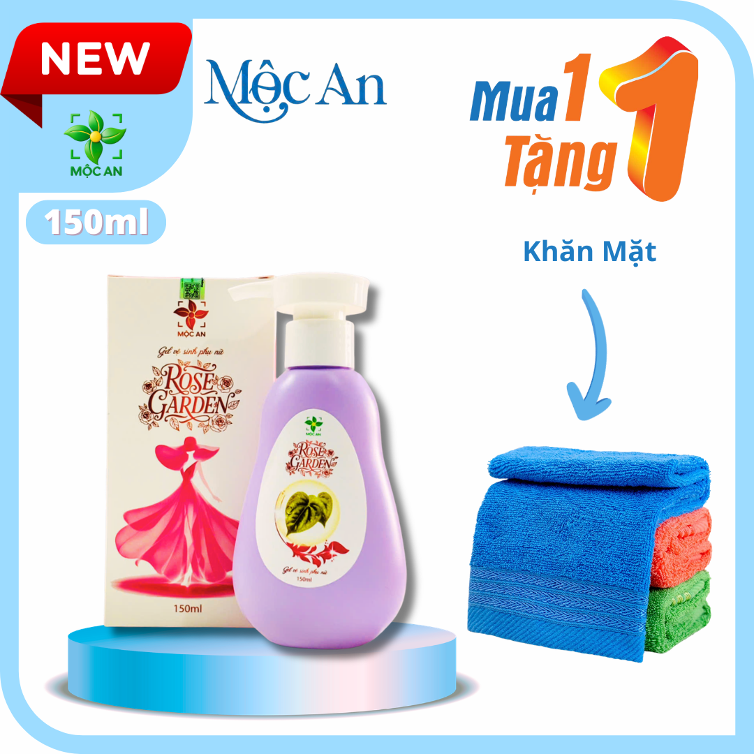 MUA 1 TẶNG 1 Dung Dịch Vệ Sinh ROSE GARDEN Hộp 150ml MỘC AN Thành Phần Lá Trầu Không, Nha Đam, Tía Tô, Bạc Hà
