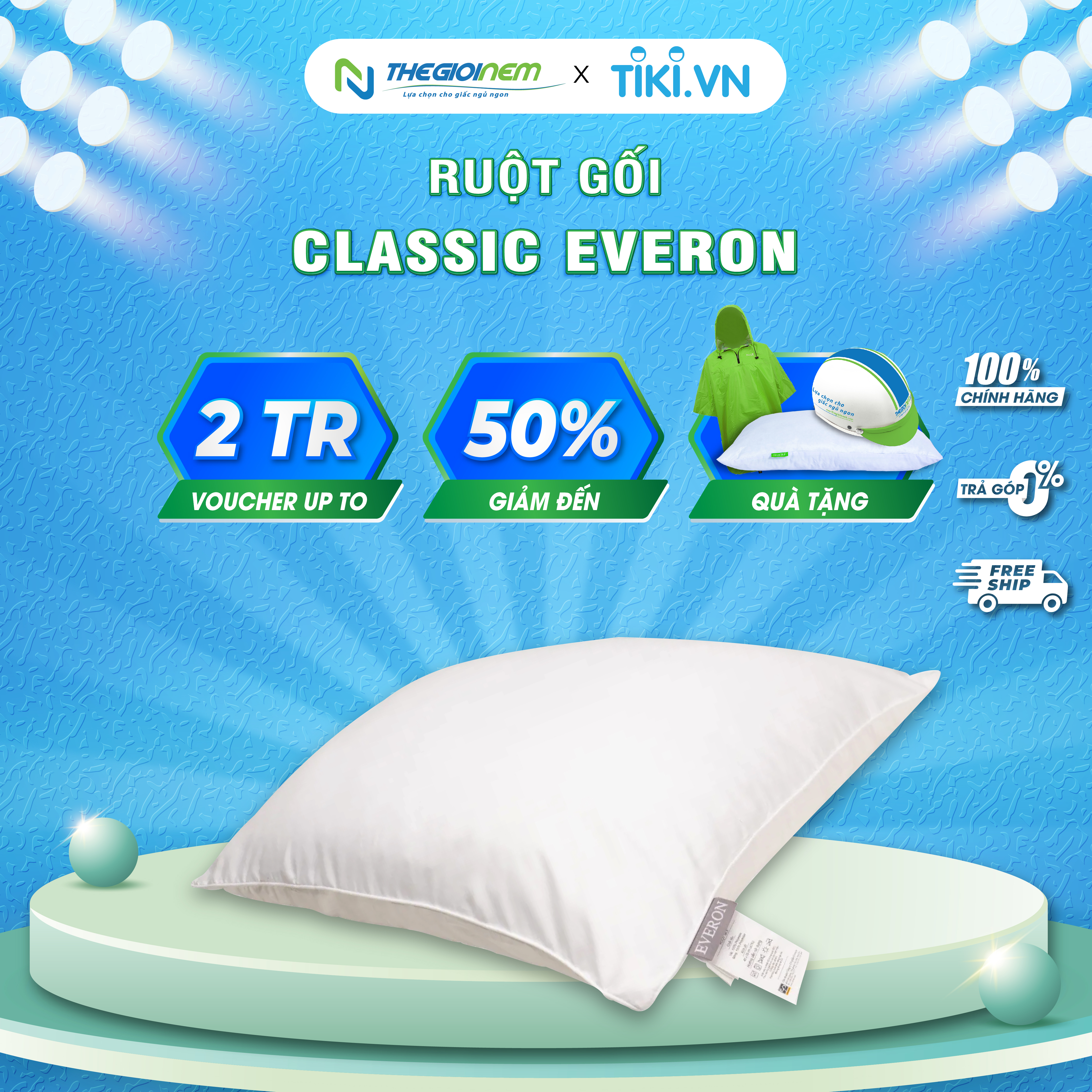 Ruột Gối Everon Classic 4565Cm Êm Ái Túi - 2 Cái