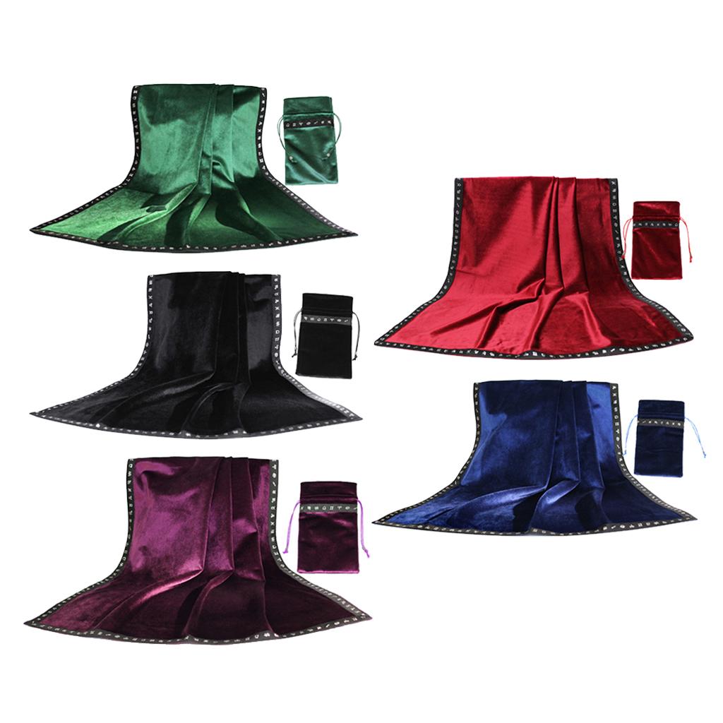 Elegant Astrology Altar Tarot Table Cloth Divination Soft Velvet Cloth Pouch