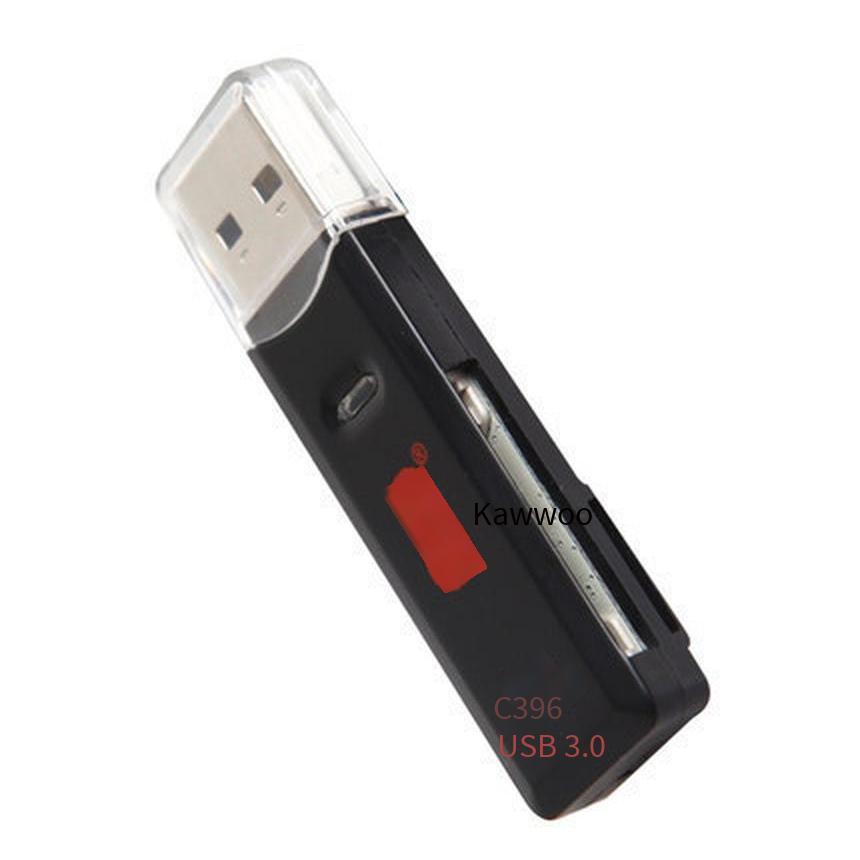 Phong cách mới nhất Chuanyu C396 mini hai trong một usb3.0 đầu đọc thẻ đa năng tốc độ cao thẻ tf thẻ sd đầu đọc thẻ đa chức năng