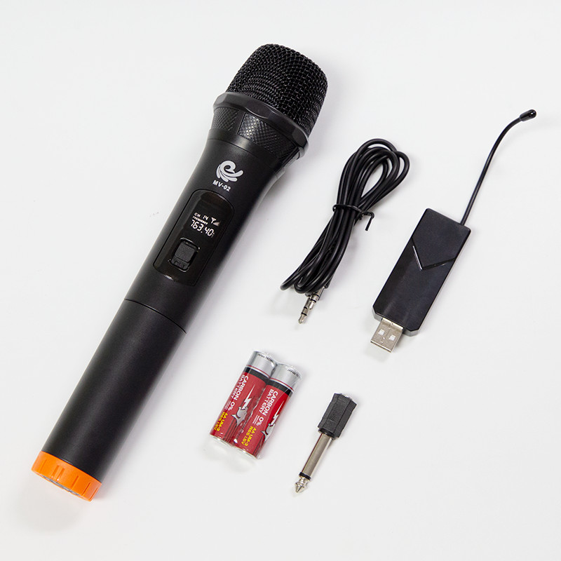 Bộ 1 Micro Karaoke Không Dây Model MV02 Siêu Hay - Kết Nối Xa Tới 35m - Chuyên Dùng Cho Loa Kéo Có Cổng USB + Cồng Micro - Hàng Nhập Khẩu