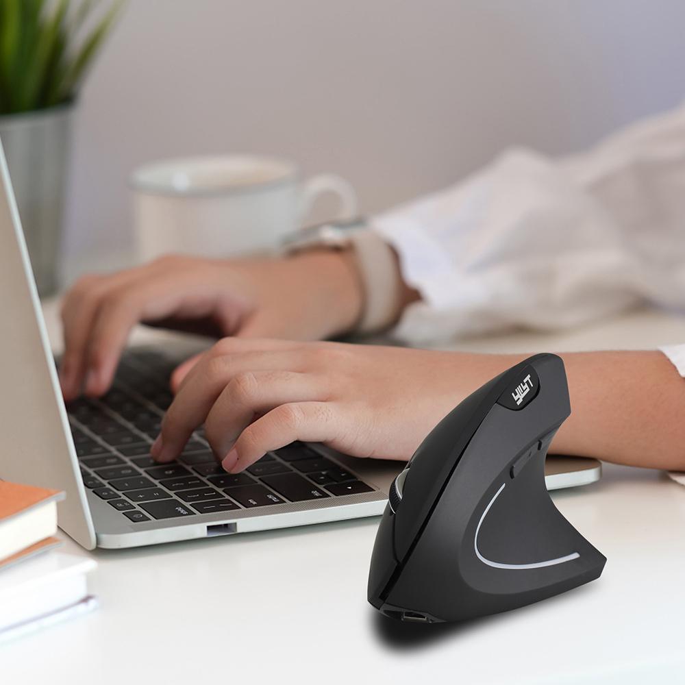 Chuột dọc có thể sạc lại không dây YWYT 2.4G 3 mức DPI có thể điều chỉnh