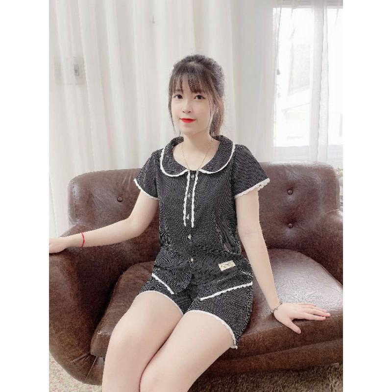 Quần áo mặc nhà đồ đùi cổ ren đẹp rẻ 3 màu