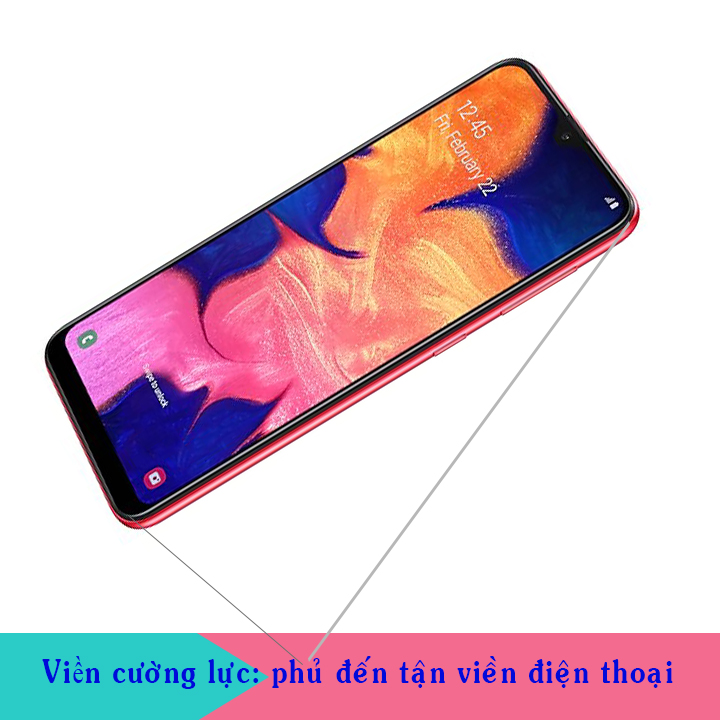 Kính Cường Lực cho Samsung Galaxy A10 - Full màn hình - Màu Đen - Hàng Chính Hãng