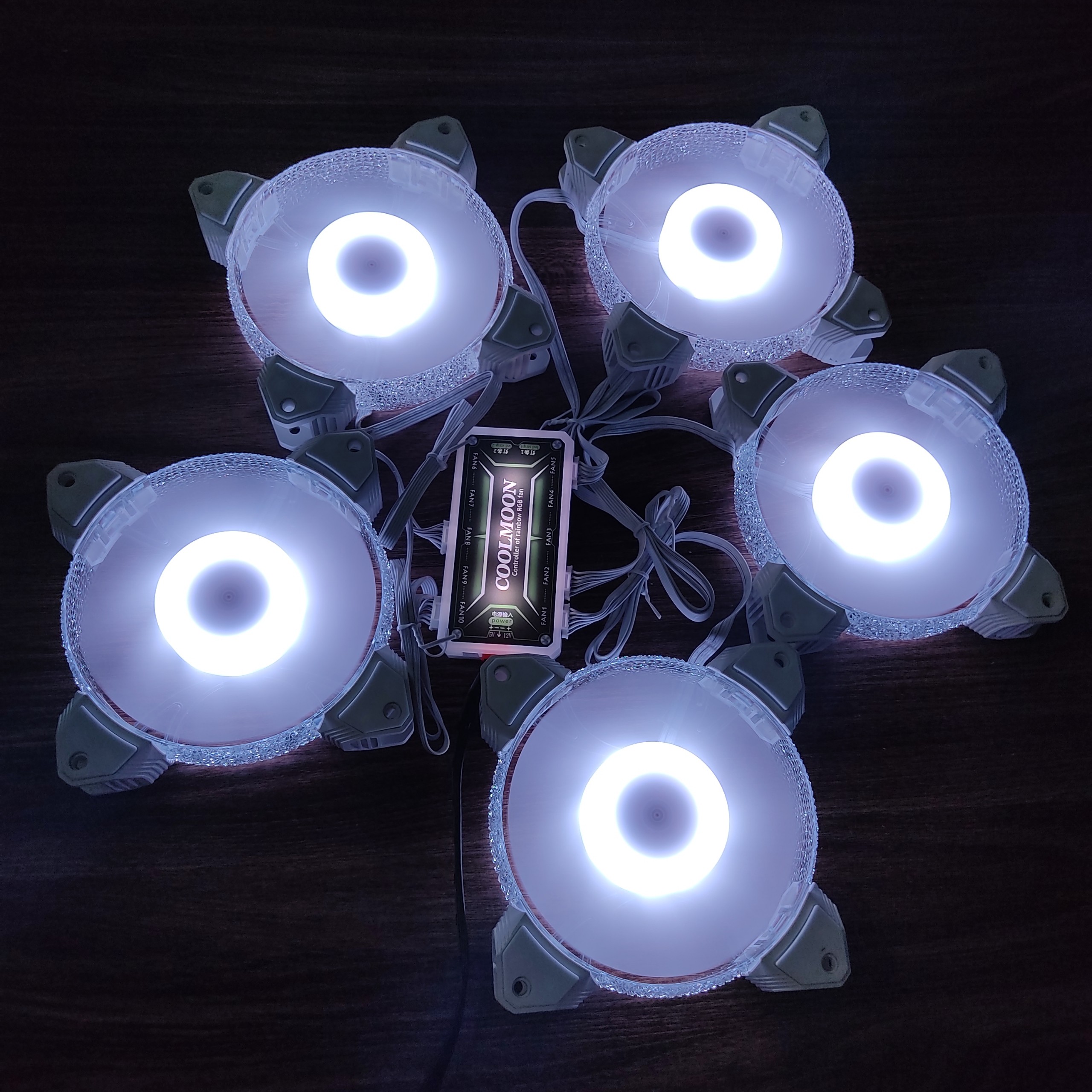 5 quạt tản nhiệt máy tính, Fan Led, Fan case RGB đồng bộ màu Hub, Phiên bản Diamond